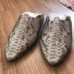 Amazing Moroccan Genuine Leather Snakeskin Slides